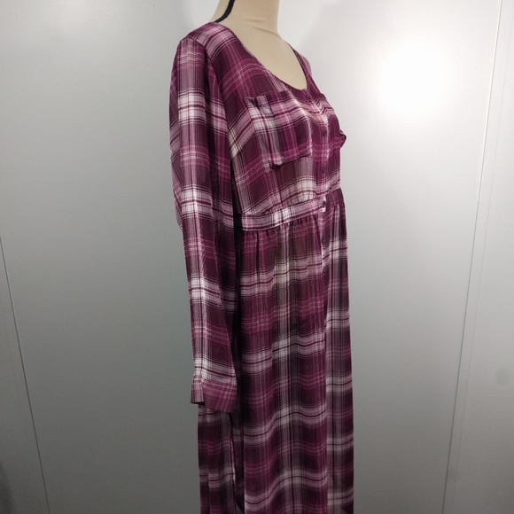 Torrid Dress Plaid Button Up Sheer 2X - Picture 5 of 8